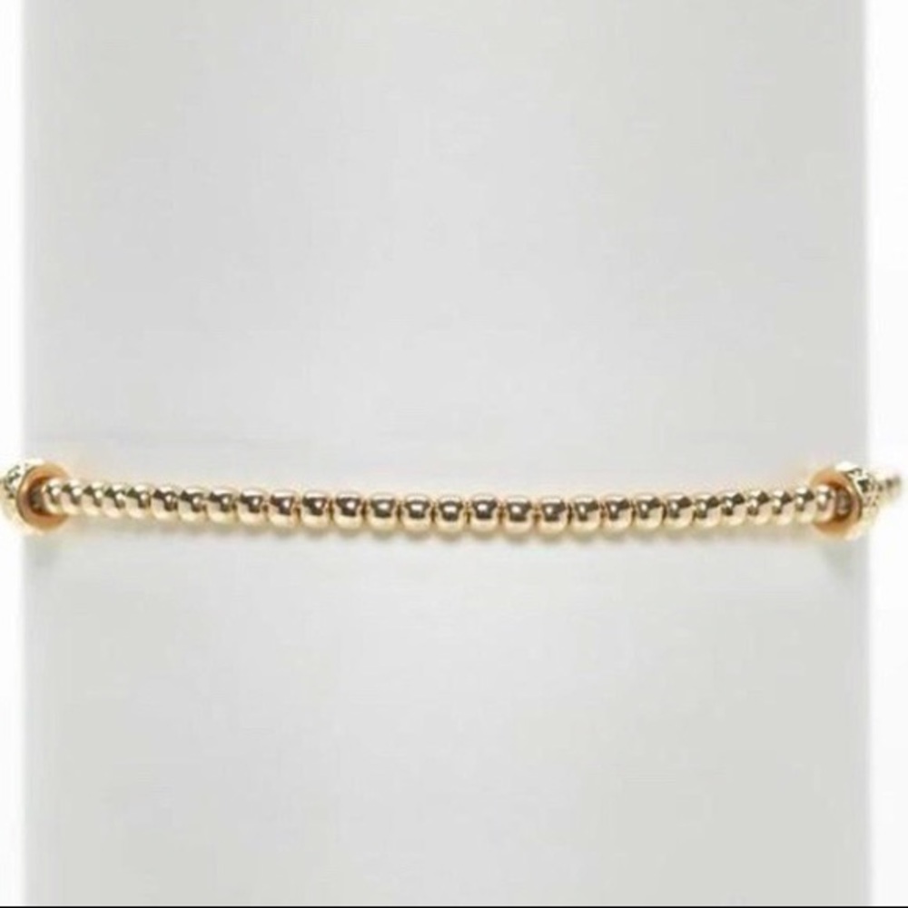 Karen Lazar Design 2mm Yellow Gold Filled Bracelet w/ 14k gold róndele pattern